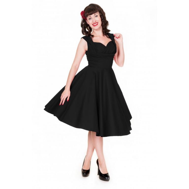 ‘Ophelia’ black swing dress by Lindy Bop – The Retro Collection